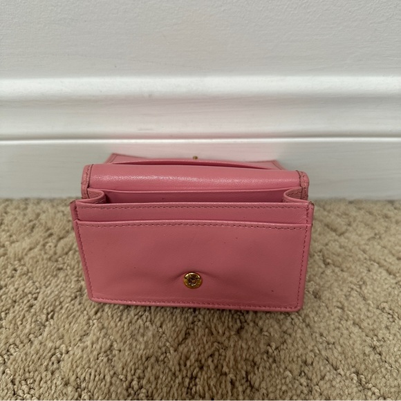 Prada Pink Saffiano Leather Card Case Mini Wallet - Picture 4 of 5